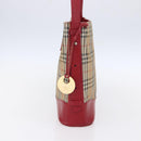 BURBERRY Nova Check Shoulder Bag Canvas Beige Gold Auth 154720-3