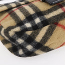 Burberrys Nova Check Shoulder Bag Wool Beige Silver Auth 154721V-14