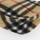 Burberrys Nova Check Shoulder Bag Wool Beige Silver Auth 154721V-15