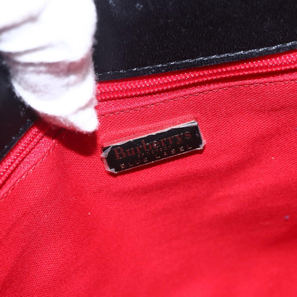 Burberrys Nova Check Shoulder Bag Wool Beige Silver Auth 154721V