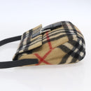 Burberrys Nova Check Shoulder Bag Wool Beige Silver Auth 154721V-3