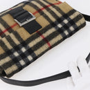 Burberrys Nova Check Shoulder Bag Wool Beige Silver Auth 154721V-6