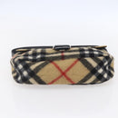 Burberrys Nova Check Shoulder Bag Wool Beige Silver Auth 154721V-5