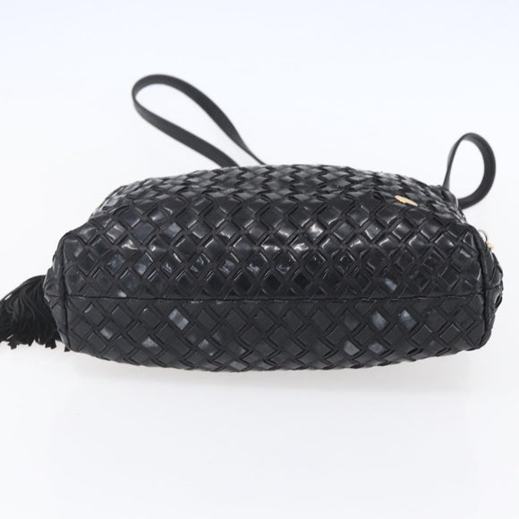 BALLY Hand Bag Leather 2way Black Gold Auth 154723