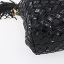 BALLY Hand Bag Leather 2way Black Gold Auth 154723-13