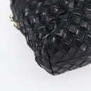 BALLY Hand Bag Leather 2way Black Gold Auth 154723-15