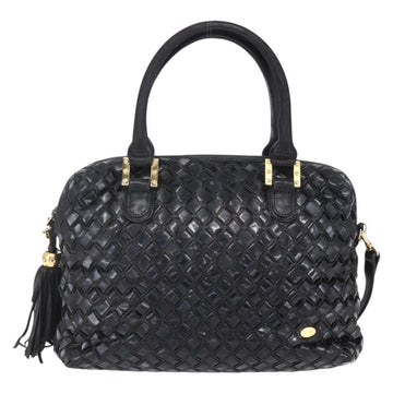 BALLY Hand Bag Leather 2way Black Gold Auth 154723 - 0