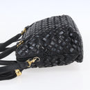 BALLY Hand Bag Leather 2way Black Gold Auth 154723-4