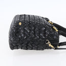 BALLY Hand Bag Leather 2way Black Gold Auth 154723-5