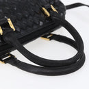 BALLY Hand Bag Leather 2way Black Gold Auth 154723-7