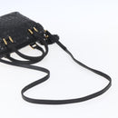 BALLY Hand Bag Leather 2way Black Gold Auth 154723-9