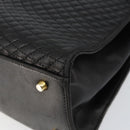 BALLY Hand Bag Leather Black Gold Auth 154724-10