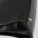 BALLY Hand Bag Leather Black Gold Auth 154724-13