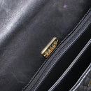 BALLY Hand Bag Leather Black Gold Auth 154724-16