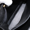 BALLY Hand Bag Leather Black Gold Auth 154724-17