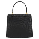 BALLY Hand Bag Leather Black Gold Auth 154724-3