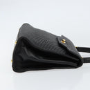 BALLY Hand Bag Leather Black Gold Auth 154724-4