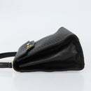 BALLY Hand Bag Leather Black Gold Auth 154724-5