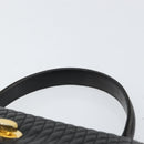 BALLY Hand Bag Leather Black Gold Auth 154724-8