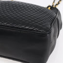 BALLY Chain Shoulder Bag Leather Black Gold Auth 154725-9