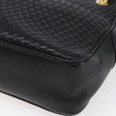 BALLY Chain Shoulder Bag Leather Black Gold Auth 154725-15