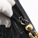 BALLY Chain Shoulder Bag Leather Black Gold Auth 154725-10