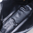 BALLY Chain Shoulder Bag Leather Black Gold Auth 154725-11