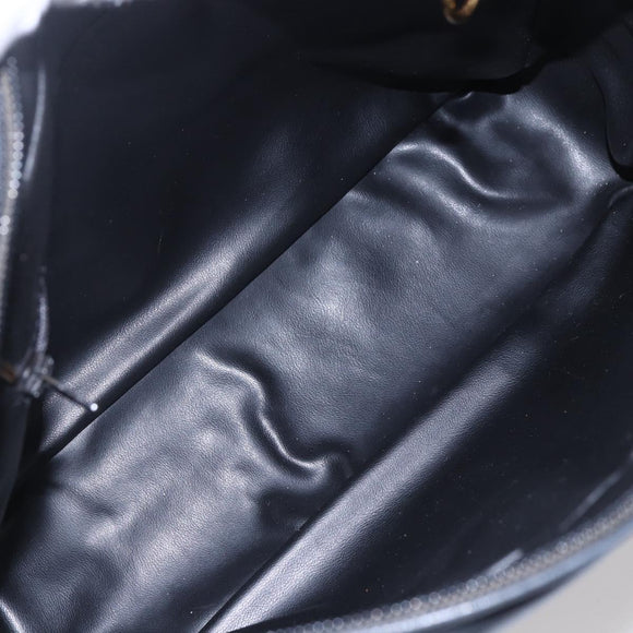 BALLY Chain Shoulder Bag Leather Black Gold Auth 154725