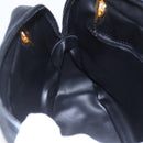 BALLY Chain Shoulder Bag Leather Black Gold Auth 154725-20