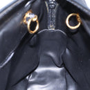 BALLY Chain Shoulder Bag Leather Black Gold Auth 154725-21