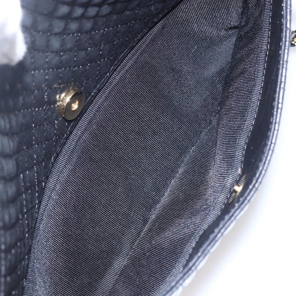 BALLY Chain Shoulder Bag Leather Black Gold Auth 154725