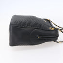 BALLY Chain Shoulder Bag Leather Black Gold Auth 154725-4