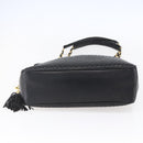 BALLY Chain Shoulder Bag Leather Black Gold Auth 154725-5