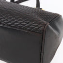 BALLY Hand Bag Leather Black Gold Auth 154726-10