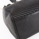 BALLY Hand Bag Leather Black Gold Auth 154726-11