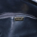 BALLY Hand Bag Leather Black Gold Auth 154726-15