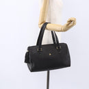 BALLY Hand Bag Leather Black Gold Auth 154726-21