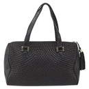 BALLY Hand Bag Leather Black Gold Auth 154726-3