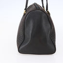 BALLY Hand Bag Leather Black Gold Auth 154726-4
