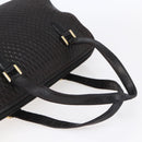 BALLY Hand Bag Leather Black Gold Auth 154726-7