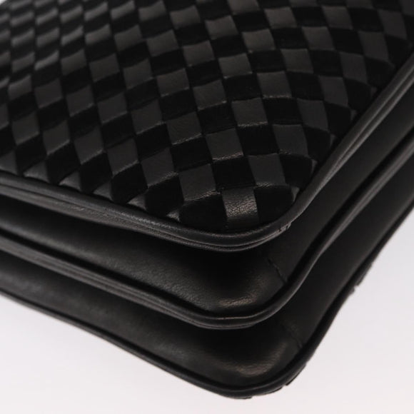 BALLY Hand Bag Leather 2way Black Gold Auth 154727