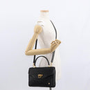 BALLY Hand Bag Leather 2way Black Gold Auth 154727-27
