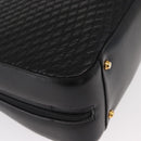 BALLY Quilted Hand Bag Leather Black Gold Auth 154728-10