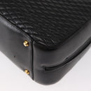 BALLY Quilted Hand Bag Leather Black Gold Auth 154728-11