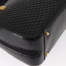 BALLY Quilted Hand Bag Leather Black Gold Auth 154728-12