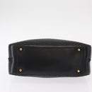 BALLY Quilted Hand Bag Leather Black Gold Auth 154728-9