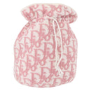 Christian Dior Trotter Canvas Pouch Pile Pink Auth 154730-1
