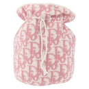 Christian Dior Trotter Canvas Pouch Pile Pink Auth 154730-2