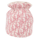 Christian Dior Trotter Canvas Pouch Pile Pink Auth 154730-3