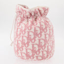Christian Dior Trotter Canvas Pouch Pile Pink Auth 154730-4